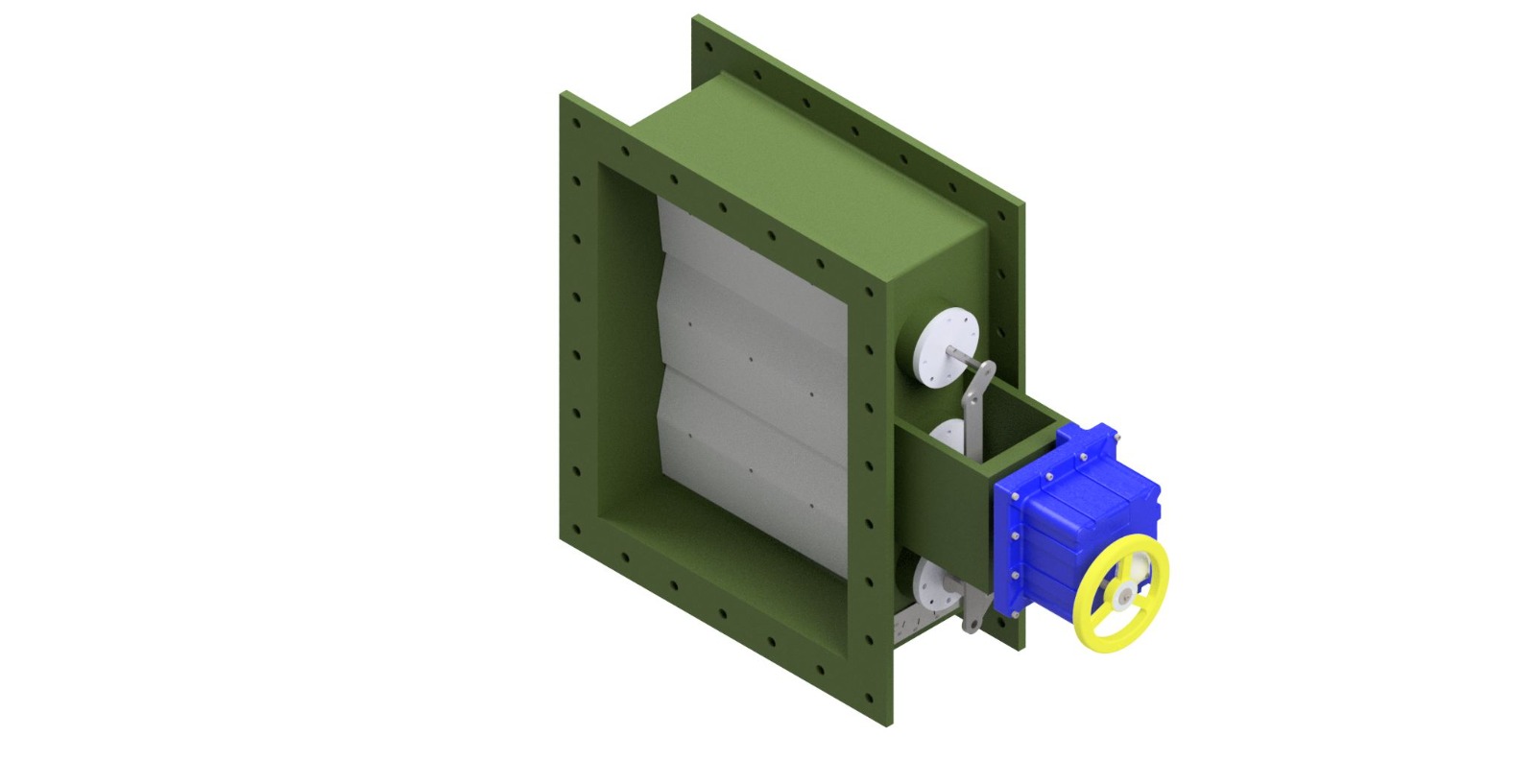 Modelo tridimensional de damper industrial desarrollado por Ingeniería REIMAQ