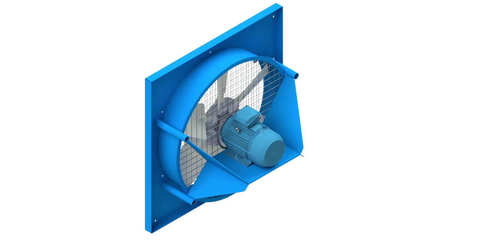 Modelo tridimensional de ventilador axial desarrollado por Ingeniería REIMAQ
