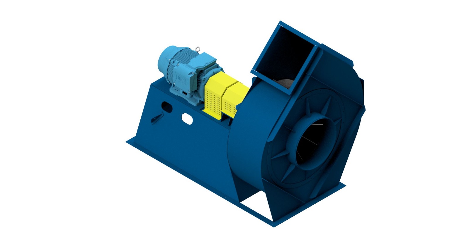 Modelo tridimensional de ventilador centrífugo desarrollado por Ingeniería REIMAQ