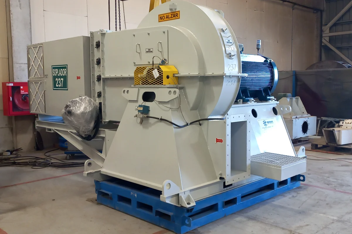 Soplador industrial intervenido por REIMAQ