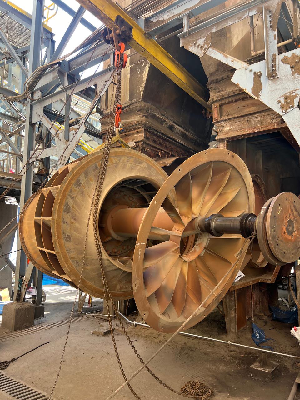 Desmontaje de rotor de ventilador centrífugo